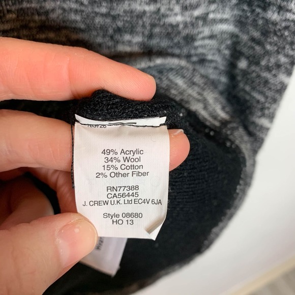 J. CREW space dyed knit sweater top exposed back zipper charcoal 2661 - Picture 7 of 10